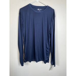 Daresay Mens Long Sleeve Moisture Wicking Shirt Size Large Navy Blue NWT